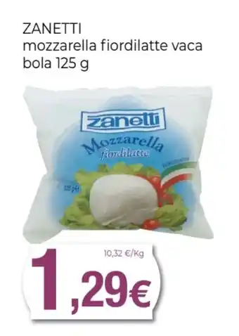 Supermercats Jespac ZANETTI mozzarella fiordilatte vaca bola oferta
