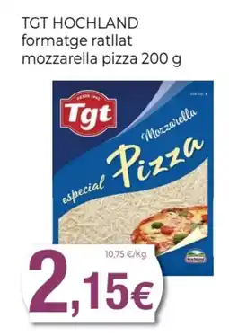Supermercats Jespac TGT HOCHLAND formatge ratllat mozzarella pizza oferta