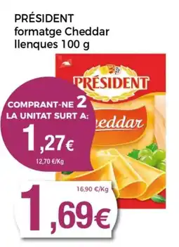 Supermercats Jespac PRÉSIDENT formatge Cheddar llenques oferta