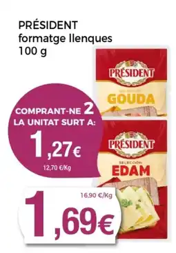 Supermercats Jespac PRÉSIDENT formatge llenques oferta