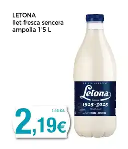 Supermercats Jespac LETONA llet fresca sencera ampolla oferta