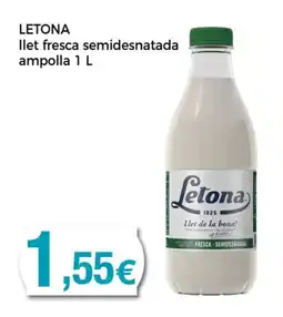 Supermercats Jespac LETONA llet fresca semidesnatada ampolla oferta