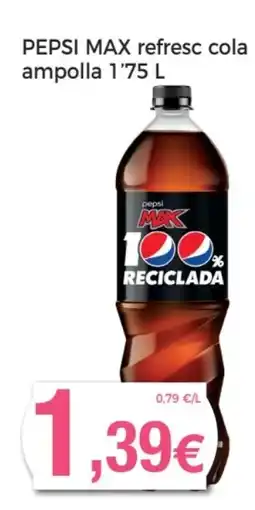 Supermercats Jespac PEPSI MAX refresc cola ampolla oferta
