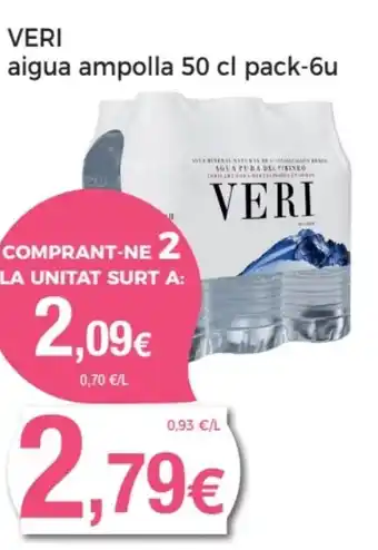 Supermercats Jespac VERI aigua ampolla oferta