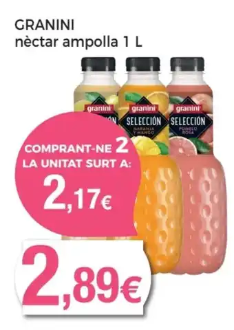 Supermercats Jespac GRANINI nèctar ampolla oferta