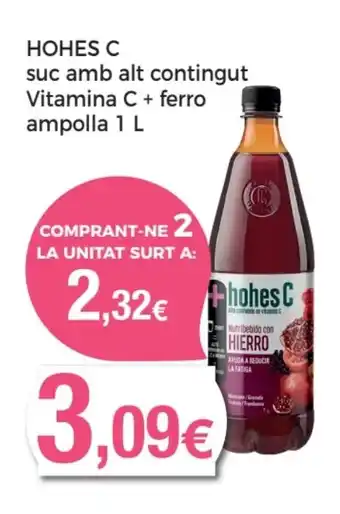 Supermercats Jespac HOHES C suc amb alt contingut Vitamina C + ferro ampolla oferta