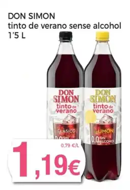 Supermercats Jespac DON SIMON tinto de verano sense alcohol oferta