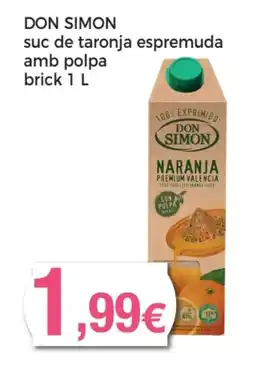 Supermercats Jespac DON SIMON suc de taronja espremuda amb polpa oferta
