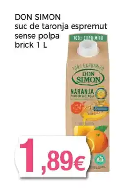 Supermercats Jespac DON SIMON suc de taronja espremut sense polpa oferta