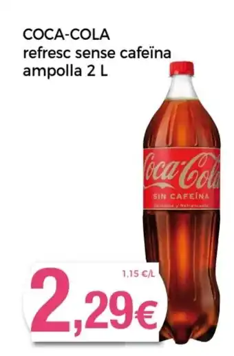 Supermercats Jespac COCA-COLA refresc sense cafeïna ampolla oferta