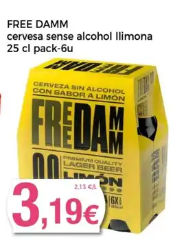 Supermercats Jespac FREE DAMM cervesa sense alcohol llimona oferta