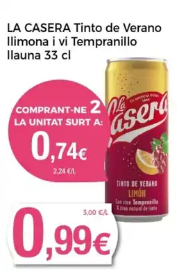 Supermercats Jespac LA CASERA Tinto de Verano Ilimona i vi Tempranillo llauna oferta