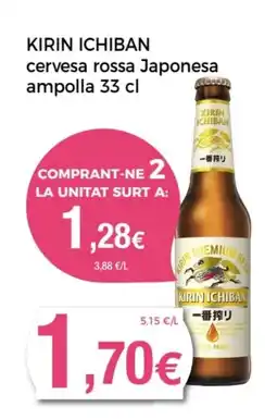 Supermercats Jespac KIRIN ICHIBAN cervesa rossa Japonesa ampolla oferta