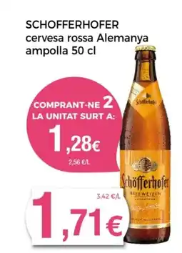 Supermercats Jespac SCHOFFERHOFER cervesa rossa Alemanya ampolla oferta