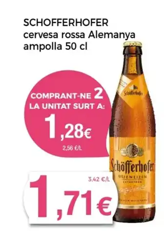 Supermercats Jespac SCHOFFERHOFER cervesa rossa Alemanya ampolla oferta