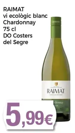 Supermercats Jespac RAIMAT vi ecològic blanc Chardonnay DO Costers del Segre oferta