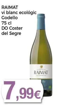 Supermercats Jespac RAIMAT vi blanc ecológic Godello DO Coster del Segre oferta