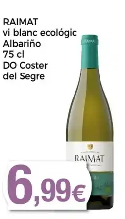 Supermercats Jespac RAIMAT vi blanc ecológic Albariño DO Coster del Segre oferta