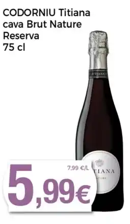 Supermercats Jespac CODORNIU Titiana cava Brut Nature Reserva oferta