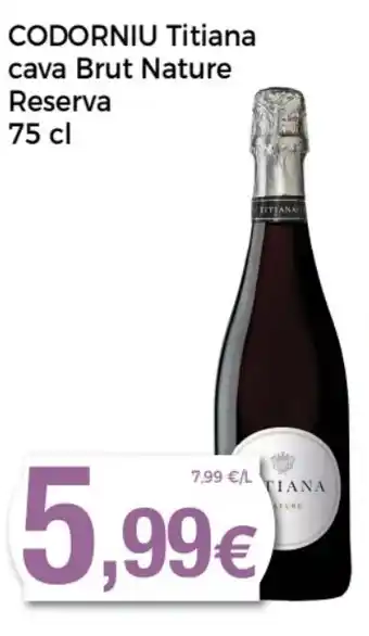 Supermercats Jespac CODORNIU Titiana cava Brut Nature Reserva oferta