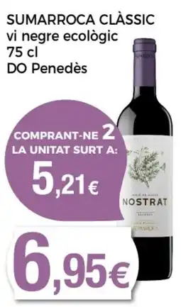 Supermercats Jespac SUMARROCA CLÀSSIC vi negre ecològic DO Penedès oferta