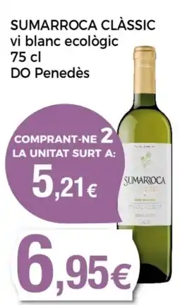 Supermercats Jespac SUMARROCA CLÀSSIC vi blanc ecològic DO Penedès oferta