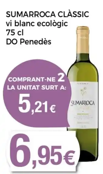 Supermercats Jespac SUMARROCA CLÀSSIC vi blanc ecològic DO Penedès oferta