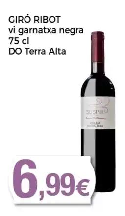 Supermercats Jespac GIRÓ RIBOT vi garnatxa negra DO Terra Alta oferta