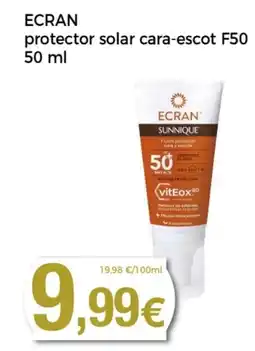 Supermercats Jespac ECRAN protector solar cara-escot F50 oferta