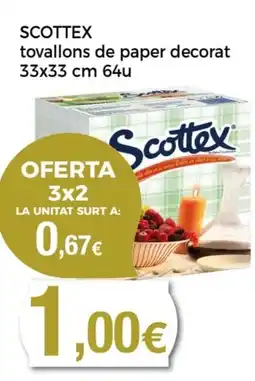 Supermercats Jespac SCOTTEX tovallons de paper decorat 33x33 cm 64u oferta