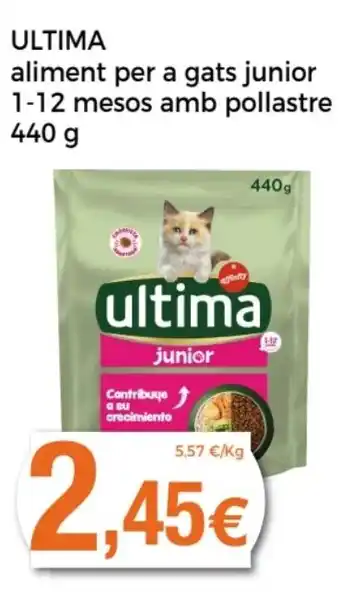 Supermercats Jespac ULTIMA aliment per a gats junior 1-12 mesos amb pollastre oferta