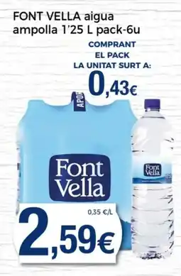 Supermercats Jespac FONT VELLA aigua ampolla oferta