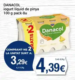 Supermercats Jespac DANACOL iogurt líquid de pinya oferta