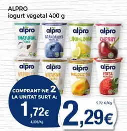 Supermercats Jespac ALPRO iogurt vegetal oferta