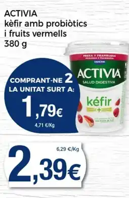 Supermercats Jespac ACTIVIA kèfir amb probiotics i fruits vermells oferta