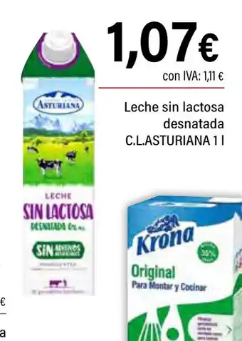Cash Ifa C.L.ASTURIANA Leche sin lactosa desnatada oferta