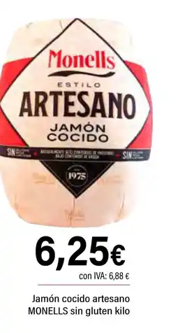 Cash Ifa MONELLS Jamón cocido artesano sin gluten oferta