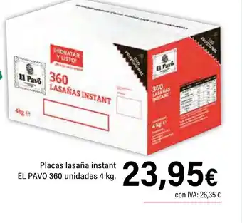 Cash Ifa EL PAVO Placas lasaña instant oferta