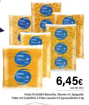 Cash Ifa FA ELIGES Pasta Maravilla, Tiburón nº1, Spaguetti, Fideo nº0 oferta