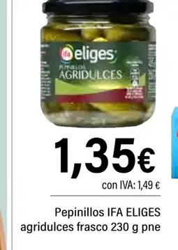Cash Ifa IFA ELIGES Pepinillos agridulces frasco oferta