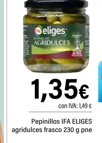 Cash Ifa IFA ELIGES Pepinillos agridulces frasco oferta