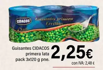 Cash Ifa CIDACOS Guisantes primera lata oferta