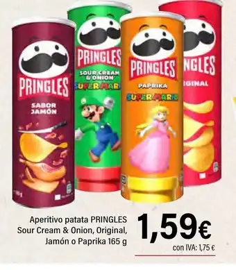 Cash Ifa PRINGLES Aperitivo patata Sour Cream & Onion, Original Jamón o Paprika oferta