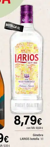 Cash Ifa LARIOS Ginebra botella oferta