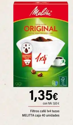 Cash Ifa MELITTA Filtros café 1x4 tazas oferta