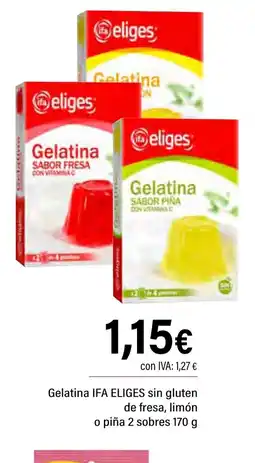 Cash Ifa IFA ELIGES Gelatina sin gluten de fresa, limón o piña 2 sobres oferta