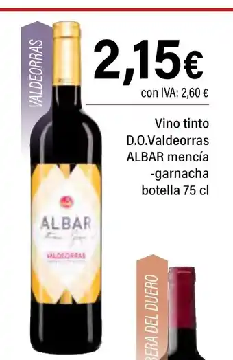 Cash Ifa ALBAR Vino tinto D.O.Valdeorras mencía -garnacha botella oferta