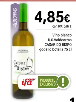 Cash Ifa CASAR DO BISPO Vino blanco D.O.Valdeorras godello botella oferta