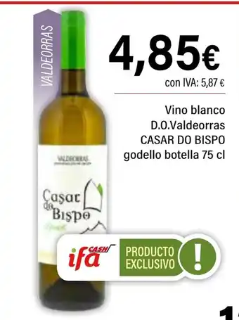 Cash Ifa CASAR DO BISPO Vino blanco D.O.Valdeorras godello botella oferta