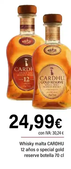 Cash Ifa CARDHU Whisky malta 12 años o special gold reserve botella oferta